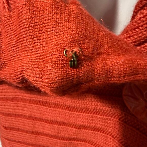 Moth by Anthropologie Rust Wool Knit Cape Sweater - Size M - Picture 5 of 9